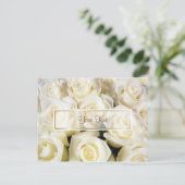 Template für die Elegance White Rose Postkarte (Stehend Vorderseite)