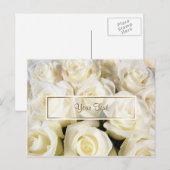 Template für die Elegance White Rose Postkarte (Vorne/Hinten)