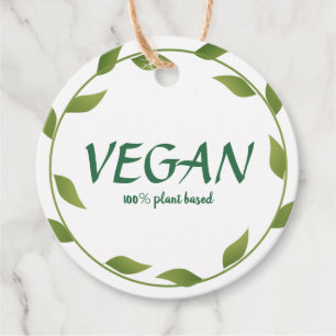 Template für eine 100%ige Vegane Pflanze auf der B Geschenkanhänger