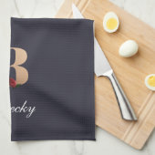 TEMPLATE FÜR hübsches florales Monogramm B Geschirrtuch (Viertel Falte)