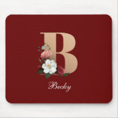 TEMPLATE FÜR hübsches florales Monogramm B Mousepad (Vorne)