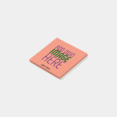 TEMPLATE FÜR MODERNE EDITABLE CORAL ORANGE IMAGE POST-IT KLEBEZETTEL (angewinkelt)