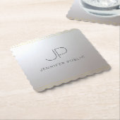 Template für Monogramm Gold Silver Elegant Untersetzer (angewinkelt)