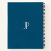 Template für Skriptnamen Monogram Blue Softcover Notizblock (Rückseite)