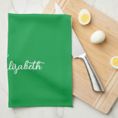 Template für Typografie Elegant Kelly Green Geschirrtuch (Viertel Falte)