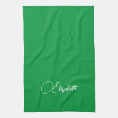 Template für Typografie Elegant Kelly Green Geschirrtuch (Vertikal)