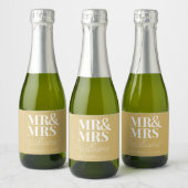 Template Gastgeschenk Hochzeit Mr. & Mrs. Name Mod Schaumweinetikett (Flaschen)