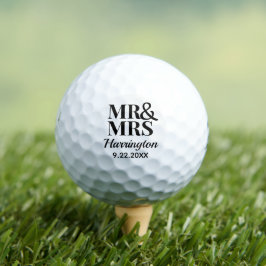 Template Gastgeschenk Hochzeit Mr. & Mrs. Name Nie Golfball