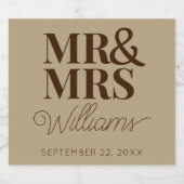 Template Gastgeschenk Hochzeit Mr. & Mrs. Name Rus Bierflaschenetikett (Einzelnes Label)