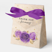 Template Gold Crown Purple Rose Thank You Party Geschenkschachtel (Vorderseite)