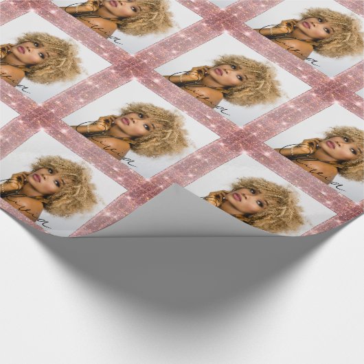 Template Gold Glitzer Frame Benutzerdefiniertes Fo Geschenkpapier (Ecke)