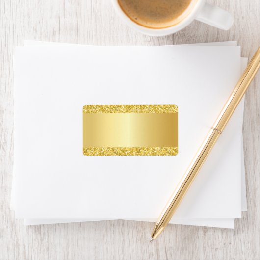 Template Gold Gradient und Glitzer Background Adressaufkleber (Insitu)