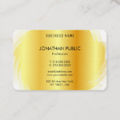 Template Gold Look Beruflich Moderne Elegant Visitenkarte (Rückseite)