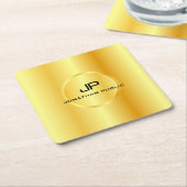 Template Gold Look Elegante Moderne Monogram Rechteckiger Pappuntersetzer (angewinkelt)