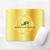 Template Gold Look Modernes elegantes Monogramm Mousepad (Mit Mouse)