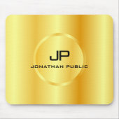 Template Gold Look Modernes elegantes Monogramm Mousepad (Vorne)