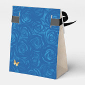 Template Gold und Royal Blue Rose Danke Party Geschenkschachtel (Rückseite)