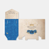 Template Gold und Royal Blue Rose Danke Party Geschenkschachtel (Ungefaltet)