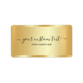 Template Gold Your Custom Text Hand Script Address Adressaufkleber (Vorne)