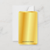 Template Imitate Gold Metallic Look Custom Mitteilungskarte (Rückseite)