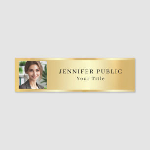 Template Imitats Gold Upload Ihr Foto oder Logo Namensschild