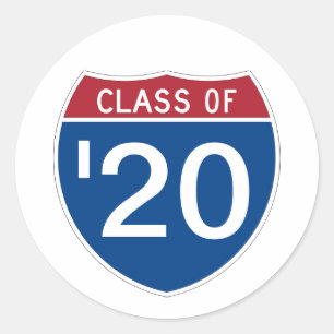 Template INTERSTATE signa Class of 20XX Runder Aufkleber