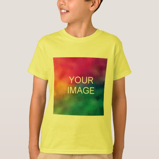 Template Kids Boys Gelbe T - Shirt hinzufügen Foto (Vorderseite)