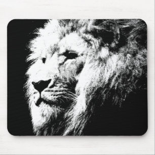 Template Lion Head Pop Art Picture The King Trendy Mousepad