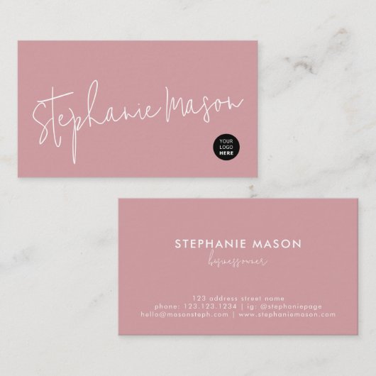 Template Logo Minimalistisches Skript Einfache Dus Visitenkarte (Vorne/Hinten)