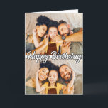 Template Modern Custom 2-Fotos Happy Birthday Karte<br><div class="desc">Diese super einzigartige Geburtstagskarte bietet Ihnen eine Vorlage für Ihre beiden Lieblings-Geburtstagsfeiern oder Familienfeiern. Dieser Geburtstagsgruß wäre ideal für Freunde,  Familie,  Klassenkameraden und Mitarbeiter. #Best #Friend #Girlfriend #Sister #Mother #Grandmothers #Grandma #Father</div>