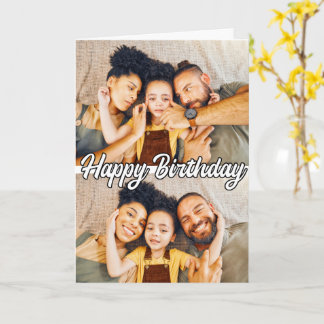 Template Modern Custom 2-Fotos Happy Birthday Karte