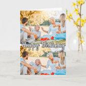 Template Modern Custom 2-Fotos Happy Birthday Karte (Gelbe Blume)