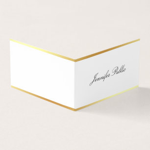 Template Modern Gold Elegante Handschrift einfach Visitenkarten