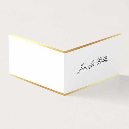 Template Modern Gold Elegante Handschrift einfach Visitenkarten (Vorderseite)