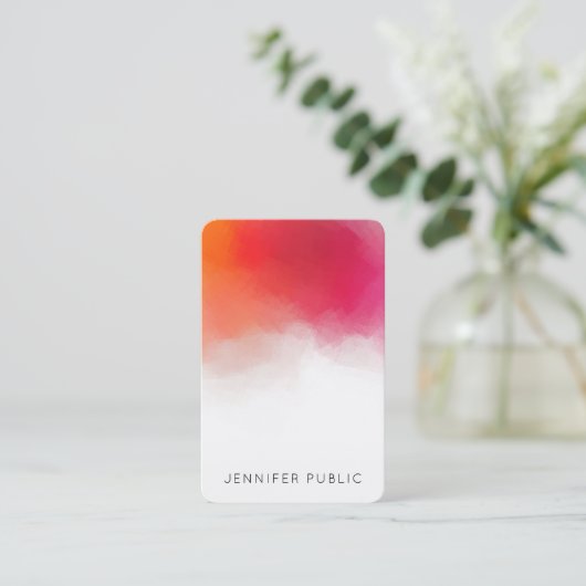 Template Moderne Abstrakte Kunst Visitenkarte (Stehend Vorderseite)