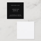Template Moderne Sleek Elegant Schwarz-weiß Minima Quadratische Visitenkarte (Vorne/Hinten)