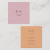 Template Modernes Handwriting Script Name Elegant Quadratische Visitenkarte (Vorne/Hinten)