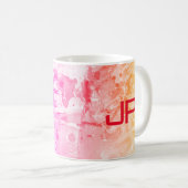 Template Monogram Elegante Moderne Abstrakte Kunst Kaffeetasse (VorderseiteRechts)