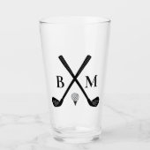 Template Monogram Initial Golf Club Dad Beer Glas (Vorderseite)