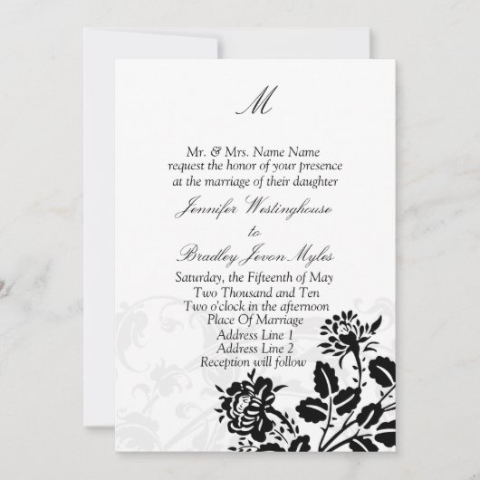 Template Monogram Wedding Einladungen (Vorderseite)