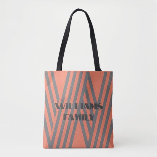 Template Monogramm Familiennamensgeschenk Tote BAG Tasche (Vorderseite)