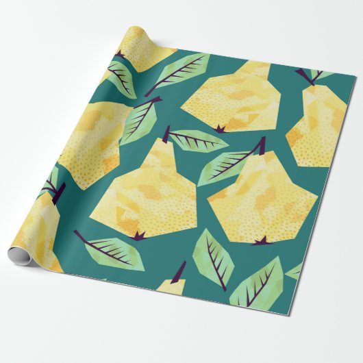 Template nahtlos Muster mit Birnen. Wasserfarbe Geschenkpapier (Ungerollt)