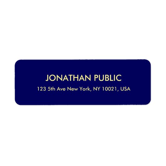 Template Navy Blue Imitats Gold Schriftart Rücksen (Vorne)