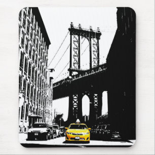Template Nyc New York City Yellow Taxi Brooklyn Mousepad
