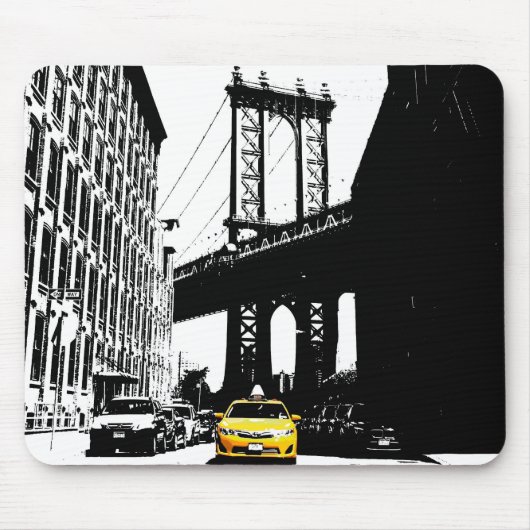 Template Nyc New York City Yellow Taxi Brooklyn Mousepad (Vorne)