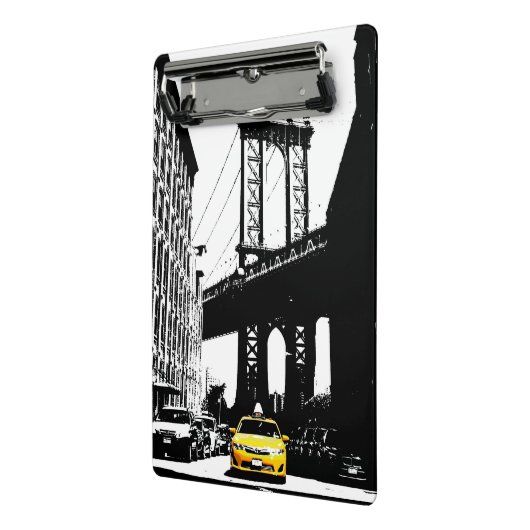 Template Nyc Yellow Taxi Brooklyn Bridge New York Mini Klemmbrett (Gewinkelt2)