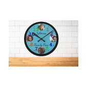 Template Personalisiert Family Foto modern Runde Wanduhr