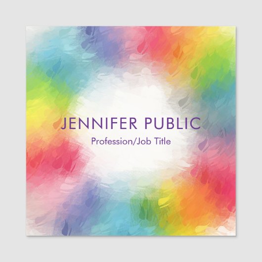 Template Personalisiert Moderne Elegant farbenfroh Namensschild (Vorderseite)