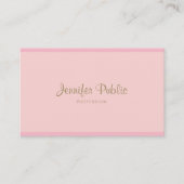 Template Pink Gold Handschrift Moderne Elegant Visitenkarte (Vorderseite)