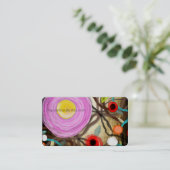 Template Pink Poppy Visitenkarte (Stehend Vorderseite)